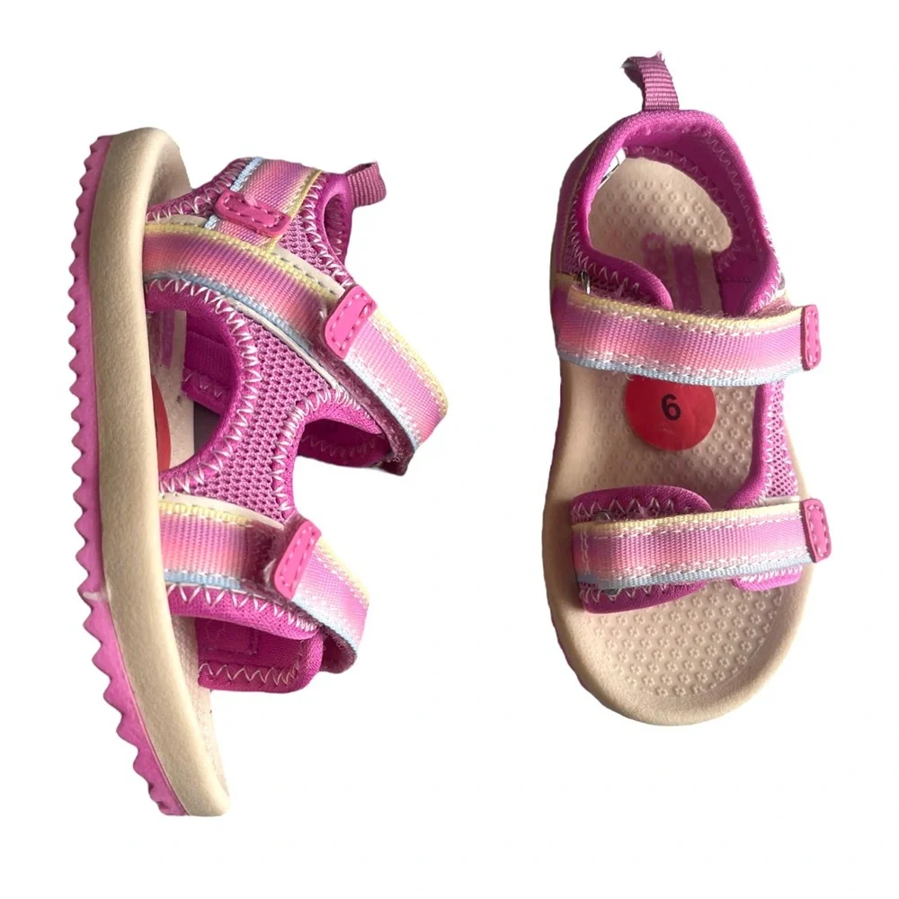 OshKosh B'Gosh Toddler Girl's Size 6 Horchata Hook and Loop Sandal Pink New Tags